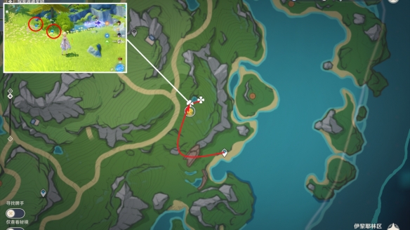 《原神》湖光铃兰分布图 4.2湖光铃兰采集路线