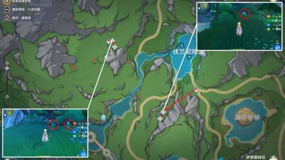 《原神》湖光铃兰分布图 4.2湖光铃兰采集路线