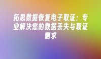 拓思数据恢复电子取证：专业解决您的数据丢失与取证需求