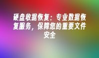 硬盘收据恢复：专业数据恢复服务，保障您的重要文件安全