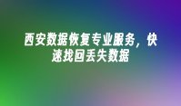 西安数据恢复专业服务，快速找回丢失数据