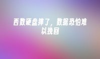 西数硬盘摔了，数据恐怕难以挽回