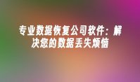 专业数据恢复公司软件：解决您的数据丢失烦恼