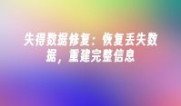 失得数据修复：恢复丢失数据，重建完整信息