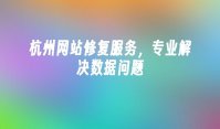 杭州网站修复服务，专业解决数据问题