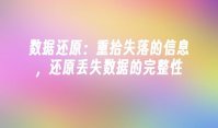 数据还原：重拾失落的信息，还原丢失数据的完整性