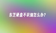 东芝硬盘不识别怎么办？