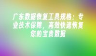 广东数据恢复工具规格：专业技术保障，高效快速恢复您的宝贵数据