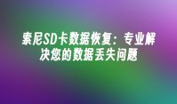 索尼SD卡数据恢复：专业解决您的数据丢失问题