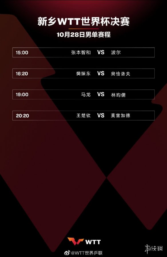 10月28日wtt赛程 wtt乒乓球赛2022赛程最新