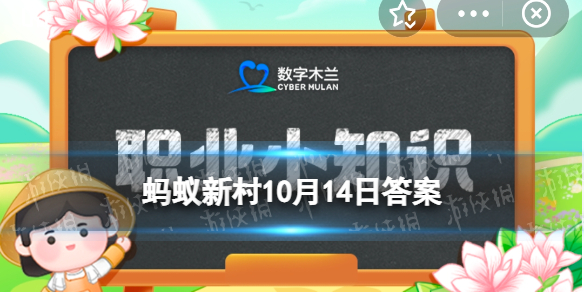 数字木兰职业小知识今日答案10.14 梨园弟子蚂蚁新村10.14答案