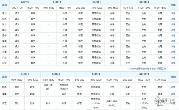2021高考时间怎么安排 2021高考时间及科目安排