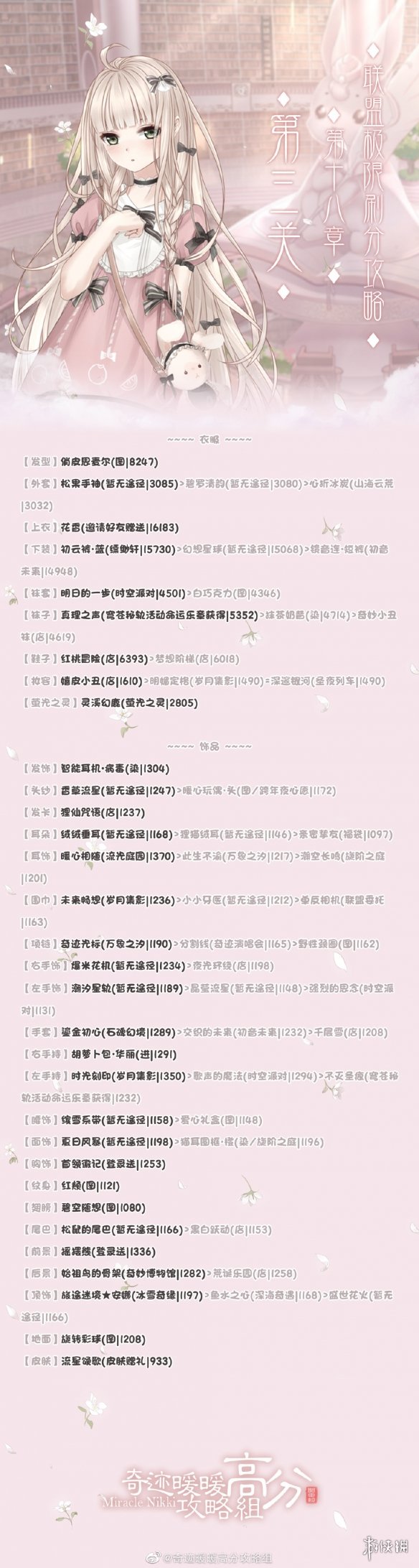 《奇迹暖暖》联盟18-3极限刷分攻略 联盟十八章第三关怎么过