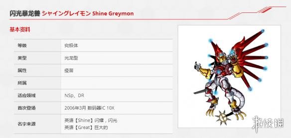 《数码宝贝rearise》闪光暴龙兽图鉴 闪光暴龙兽资料技能介绍
