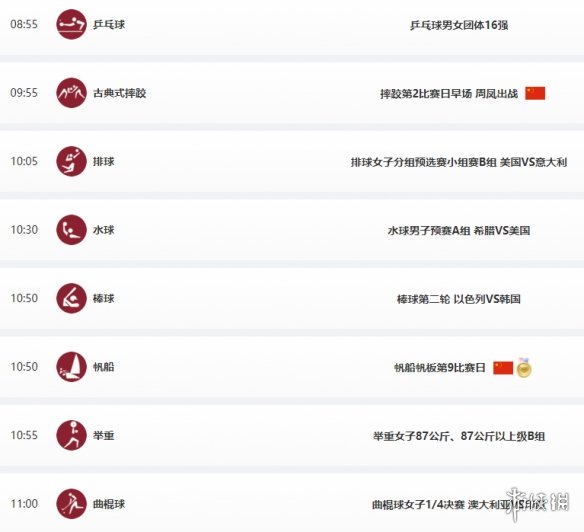 东京奥运会8月2日赛程 8月2日奥运会赛程分享