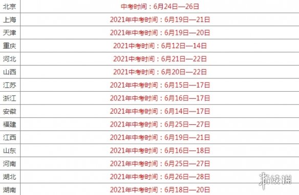 中考2021年考试时间汇总 中考2021年各省份什么时候考试