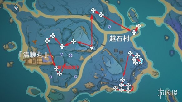 《原神》鸣草分布图 3.6鸣草收集路线