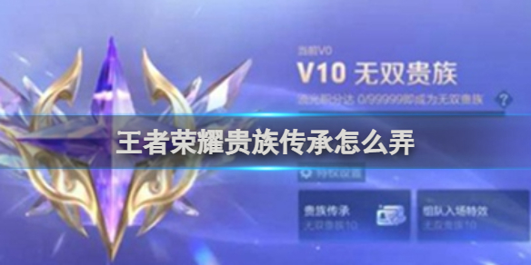 王者荣耀贵族传承怎么弄
